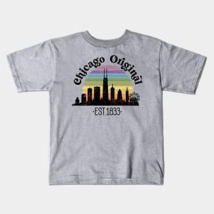 Chicago Original Retro Rainbow Kids T-Shirt